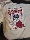 Riot Society Geisha Skeleton Graphic Tan Cotton Short Sleeve T-Shirt Mens XL