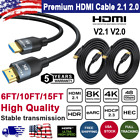HDMI CABLE 8K 4K V2.1 2.0 6FT 10FT 15FT For BLURAY 3D DVD PC PS5 HDTV XBOX HDTV