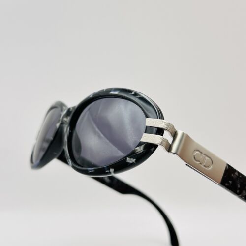 Christian Dior Sunglasses Ladies Oval Black Silver Model 2904 Vintage NOS
