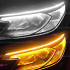 White Amber LED Car Daytime Running Light Strip Turn Signal Lamp  Accessories (For: 2022 Kia Rio)