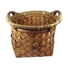 Vintage Handmade Rattan Wicker Natural Woven Fruit Basket With Handles 14x11
