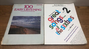 Vtg Great Songs Of The Sixties Vol.2 & 100 Easy Listening Sheet Music Song Books