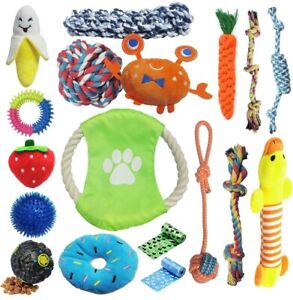18pcs Dog Toys Puppy Toys Rope Toys Braided Rope Chew Play Toys Teething Toys