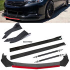 Car Front Bumper Lip Spoiler Splitter Carbon Fiber+ Strut Rods For Honda Accord (For: 2008 Honda Accord)