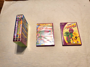 5 Barney DVD's- Songs, Let's Play School, Fun Pack- Dance, Rhyme & Dino