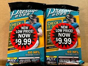 New ListingX2 Packs 2022 Panini Prestige Football NFL Hanger Pack Value Fat Pack 60 Cards