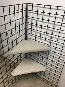 hanging corner shelf for cat enclosures  ( actual color may vary )