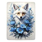Fox Blue Flowers Ultra-Soft Micro Fleece Blanket