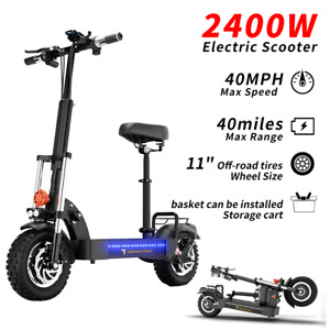 40MPH Adults Electric Scooters Dual Motor 2400W 48V20Ah Commute Off Road Scooter