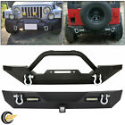 For 87-06 Jeep Wrangler TJ YJ Front/Rear Bumper W/D-Rings&Led Lights Winch Plate (For: Jeep)