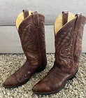 Justin 1560 Deerlite Chestnut Marbled Leather Cowboy Western Boots Men’s 10.5 EE