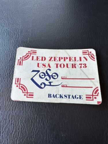 LED ZEPPELIN 1973 Tour Backstage Pass Original Unused