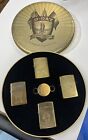 ZIPPO 1994 D-DAY NORMANDY 50 YEARS BRASS SET 4 LIGHTER SEALED IN BOX c394