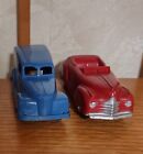 Vintage Tootsietoy s Lot of 2 Chevy Panel Truck and Chevy Convertible 1950s NM