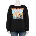 Plus Size Peanuts Gang Color Box Graphic Sweatshirt Women's Plus Size 1X Black