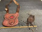 LEATHER MUZZLELOADER POSSIBLES POUCH BAG WITH MANY EXTRAS