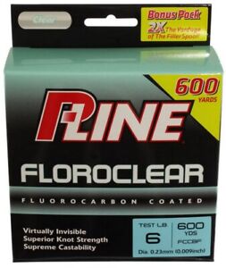 P-Line Florocarbon Coated Fishing Line Clear 600 yds