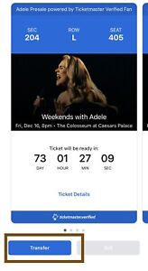 2 Tickets Adele in Las Vegas December 16, 2022 show at Ceasars.