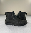 Sorel Boots Womens Sz 9 Black Ainsley Chelsea Waterproof Leather Ankle Pull On *
