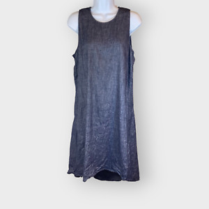 Theory Womens Adlerdale Tierra Dress | Size 8 | Linen Blend | Blue