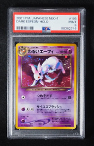 PSA 9 Pokemon Card Dark Espeon No.196 Holo Japanese Neo Destiny Old Back 2001