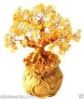 Feng Shui Citrine/ Yellow Crytal Money Tree in a Money Bag for Wealth Luck M1