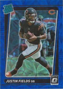 New Listing2021 Panini Donruss Optic Rated Rookie Justin Fields Blue Scope Prizm #204 RC