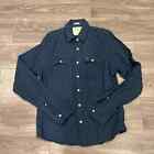 Abercrombie & Fitch Flannel Shirt Mens 2XL Blue Black Gingham Muscle Fit Lined