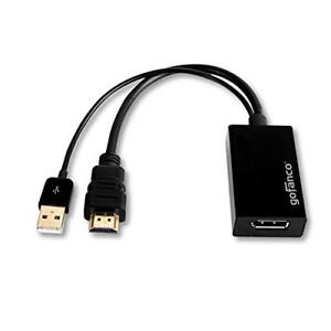 gofanco HDMI to DisplayPort with USB Power - Black (HDMIDP)