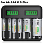 EBL 8-Slot LCD USB Battery Charger for AA AAA C D Size Rechargeable Batteries