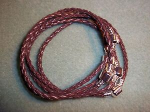 Lot of 5 BROWN Leather braided European Bracelets approx 8.5