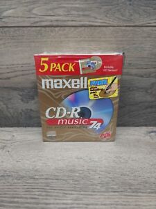 Maxell CD-R Music / 5 Pack / New / 74 MIN / For Audio Recording / CD-R74MU