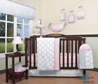 12PCS Bumperless  Salmon Pink Baby Nursery Crib Bedding Sets