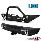 Rock Crawler Front/Rear Bumper Winch Plate LED D-Ring For 07-18 Jeep Wrangler JK (For: Jeep)