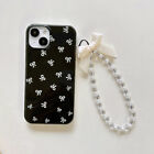 For iPhone 15 Pro Max 14 Pro 13 12 11 Full Screen Cute Bow Pattern Phone Case