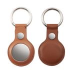 Genuine Leather Case For AirTag AirTags keychain Holder Ring Accessories Brown