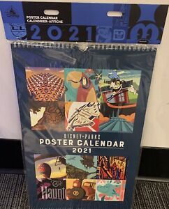*NEW Disney Parks 2021 Poster Art Wall Monthly Calendar