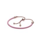 NEW Authentic PANDORA Rose gold leather snake bone bracelet