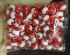50 NEW FISHING BOBBERS SNAP-ON RED AND WHITE FLOATS - USA SELLER