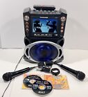 Karaoke USA GF846 Karaoke Machine Bluetooth CD+G  7” LCD 2 Mics Remote Cds