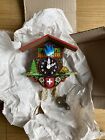 Vintage German Wall Clock Black Forest Swiss House Miniature 5 inches Tall-Works