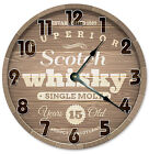 SCOTCH WHISKEY CLOCK Large 10.5 inch Wall Clock printed BARREL CASKET CRATE 2200