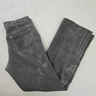 Vintage Sheplers Jeans Sz 34 (31.5x31.5) Gray Boot Cut Flare Embroidered Eagle