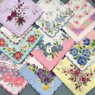 Mixed Lot 9 Pieces Ladies hanky 100% Cotton Vintage style floral Handkerchiefs