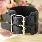 Adjustable Genuine Leather Bracelet Punk Wide Wrist Belt Wrap Men Cuff Wristband