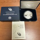 2014-W American Eagle Silver Proof Dollar in Original US Mint Box with COA