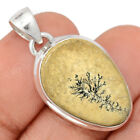 Natural Germany Psilomelane Dendrite 925 Sterling Silver Pendant Jewelry CP35739