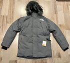 The North Face Outer Boroughs Parka Grey Hooded Down Winter Jacket Fur Sz M $500