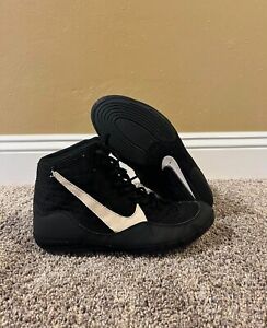 CUSTOM Nike Inflicts Black/Silver Mens Size 11.5 Wrestling Shoes - Rulon EXEO P2