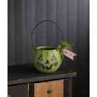 Bethany Lowe Halloween Green Jack O Lantern Pumpkin Bucket, 5.5